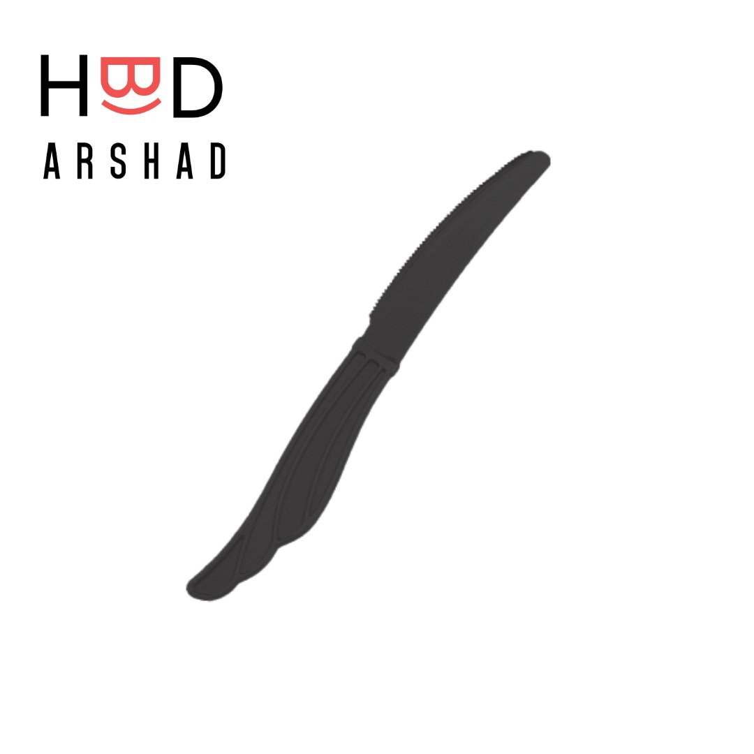 کارد یکبارمصرف غذا خوری مجلسی کوشا (مشکی-بسته 24عددی)